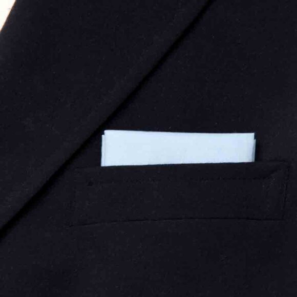 Large Cotton Pocket Square Light Blue Anti-Bacterial 15 7/8" X 15 7/8" Men's - Picture 2 of 2